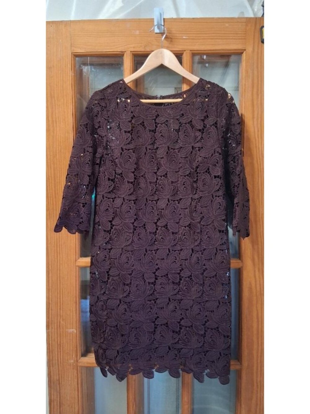 NWT Ann Taylor Loft Womens Floral Lace Sheath Dress Size 10 3/4 Sleeves